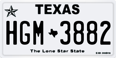 TX license plate HGM3882