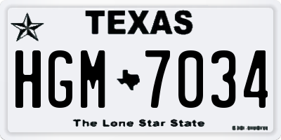 TX license plate HGM7034