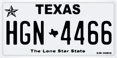 TX license plate HGN4466