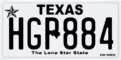 TX license plate HGP884