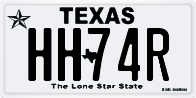 TX license plate HH74R