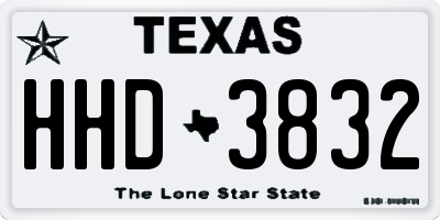 TX license plate HHD3832