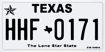 TX license plate HHF0171