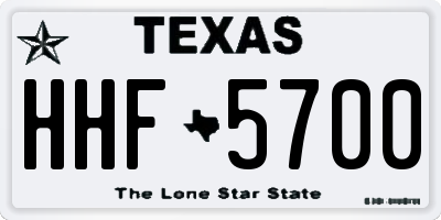 TX license plate HHF5700