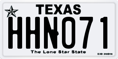 TX license plate HHN071