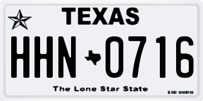 TX license plate HHN0716