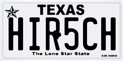 TX license plate HIR5CH