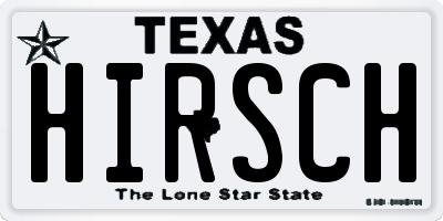 TX license plate HIRSCH