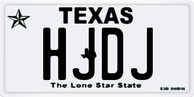 TX license plate HJDJ