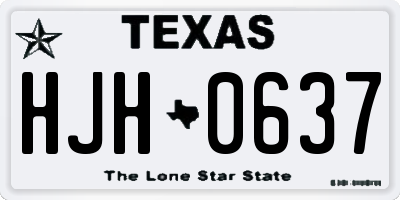 TX license plate HJH0637