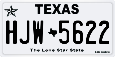 TX license plate HJW5622
