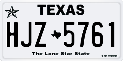 TX license plate HJZ5761