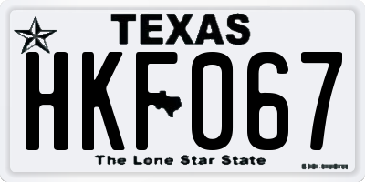 TX license plate HKF067