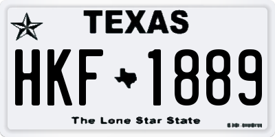 TX license plate HKF1889