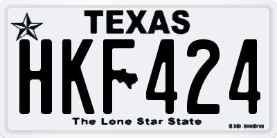 TX license plate HKF424