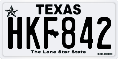 TX license plate HKF842