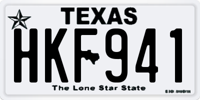 TX license plate HKF941