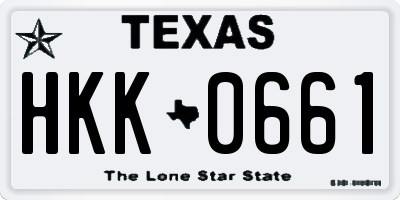 TX license plate HKK0661