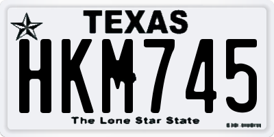 TX license plate HKM745