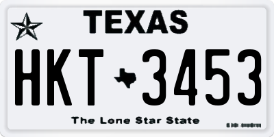 TX license plate HKT3453