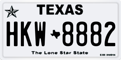 TX license plate HKW8882