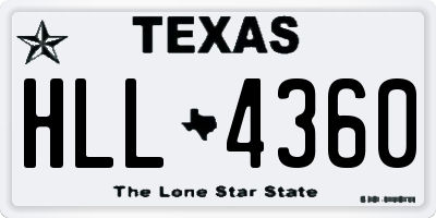 TX license plate HLL4360