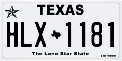 TX license plate HLX1181