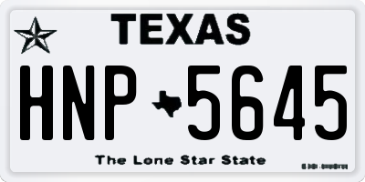 TX license plate HNP5645