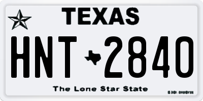 TX license plate HNT2840