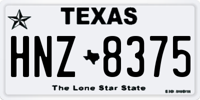 TX license plate HNZ8375