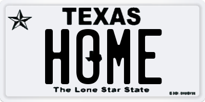 TX license plate HOME