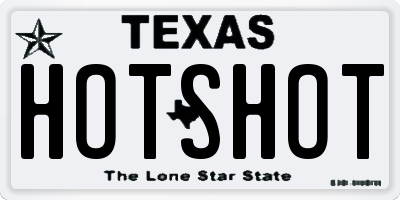 TX license plate HOTSHOT