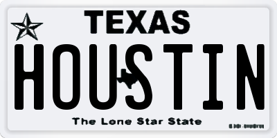 TX license plate HOUSTIN