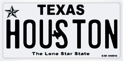 TX license plate HOUSTON