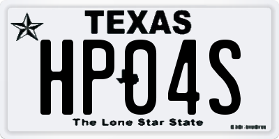 TX license plate HP04S