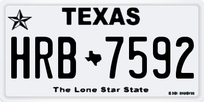 TX license plate HRB7592