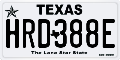 TX license plate HRD388E