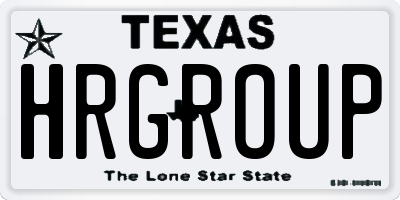 TX license plate HRGROUP