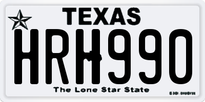 TX license plate HRH990