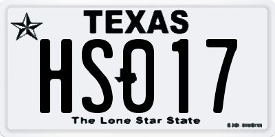 TX license plate HS017