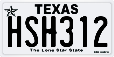 TX license plate HSH312