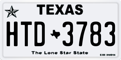 TX license plate HTD3783