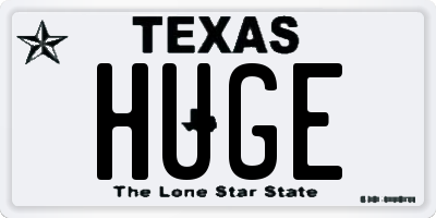 TX license plate HUGE