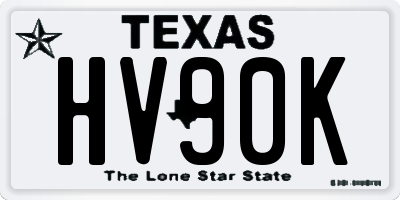 TX license plate HV90K