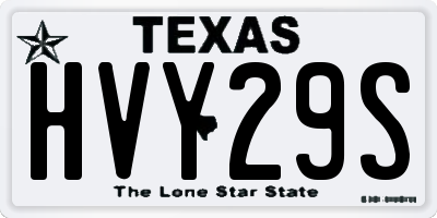 TX license plate HVY29S