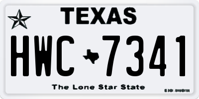 TX license plate HWC7341