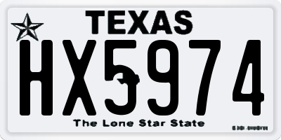 TX license plate HX5974