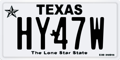 TX license plate HY47W