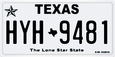 TX license plate HYH9481