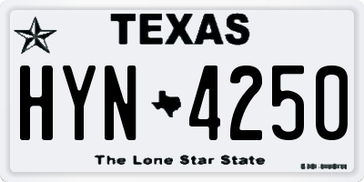 TX license plate HYN4250